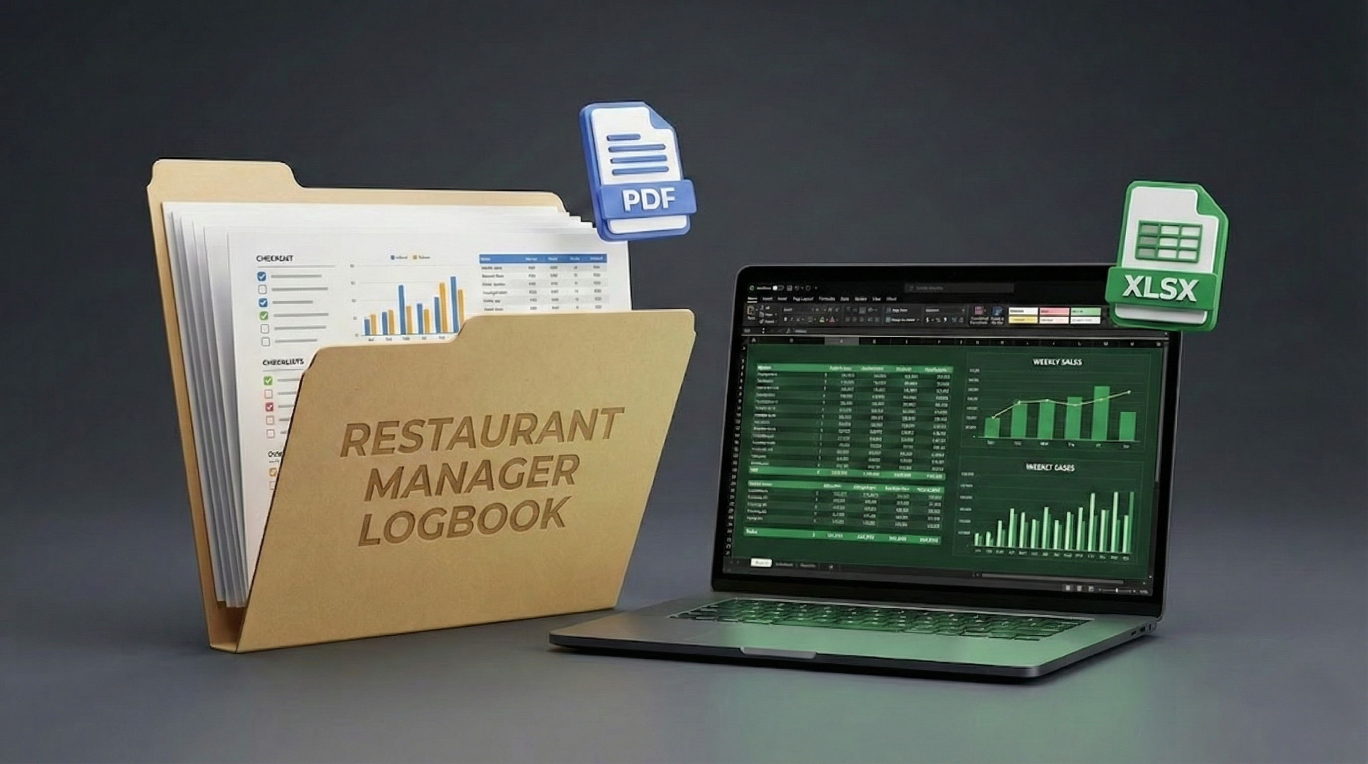 Ultimate Restaurant Manager Logbook System: Editable Excel + Printable PDF Bundle (FDA Compliant)